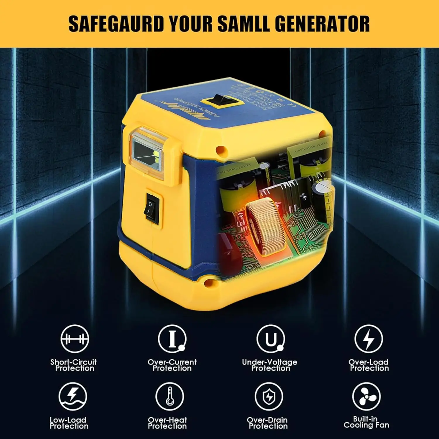 Power Adapter Compatible with Dewalt 20V Max Battery, DC 20V to 110V Voltage Converter, 200W Inverter Power Converter(Tool Only)