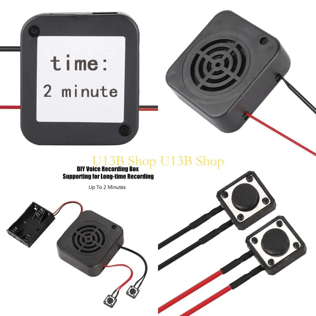 Módulo grabación sonido u13b grabación voz grabable button button Music Box 2/4 minutos Mensaje bricolaje para