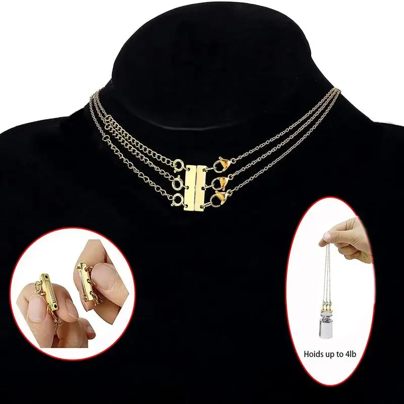 1 Pcs Multi-layer Necklace Clasp Magnetic Necklace Separator For Layered Multi-strand Jewelry Connector Slide Tube Fastener