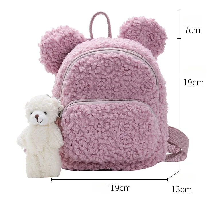 Lam Pluche Kinderen Rugzak Kids Meisjes Cartoon Kawaii Pluche Studenten Rugzak Schattige Baby Konijn Dieren Rugzak Crossbody Tas