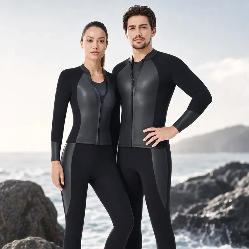 For DIVE SAIL 2mm Wetsuit Men Women Separate Warm Snorkeling Suit Large Size Cold Proof Surfing Set