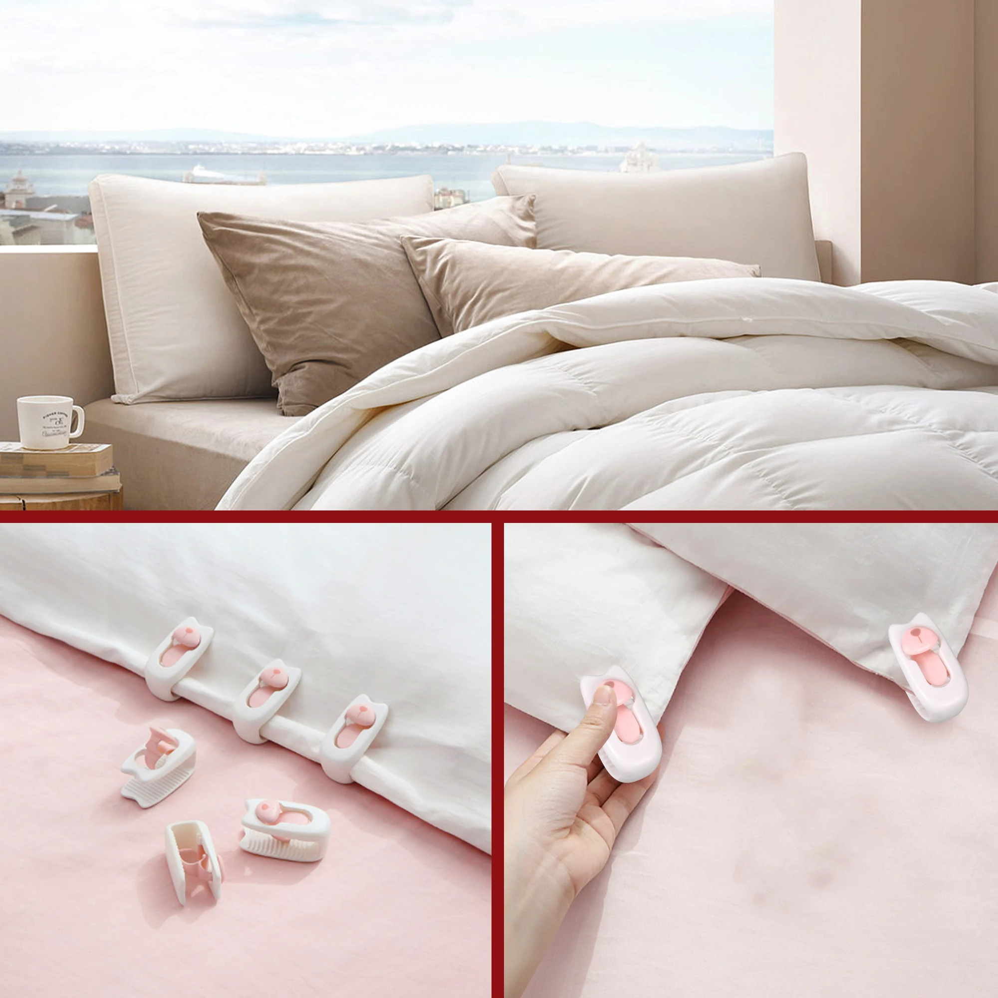 6piece Flexible And Reliable Duvet Clips Duvet Covers With Ease Non-Slip Duvet Cover Clips Unique