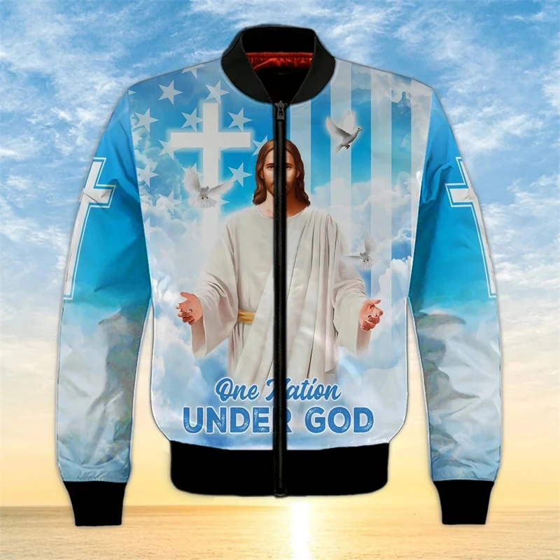 Jaqueta Jesus Cristo masculina e feminina com estampa 3D, moda rua, casaco casual de manga comprida, design legal, Harajuku Roupas masculinas extragrandes, 6XL