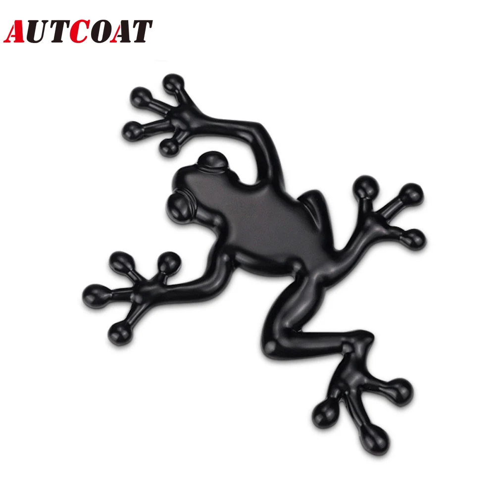 

AUTCOAT 1Pcs Car Metal Badge Emblem 3D Frog Car Trunk Auto Logo Adhesive Decal Sticker For Most Cars