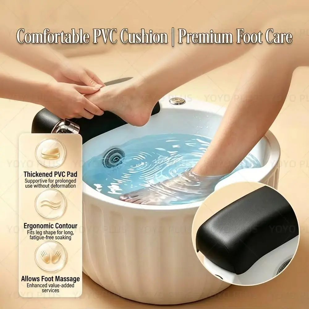 Multifunctional Electric Foot Spa Basin with Surf Massage Pump Color LED Light Hand Shower Sprayer One‑Click Drain