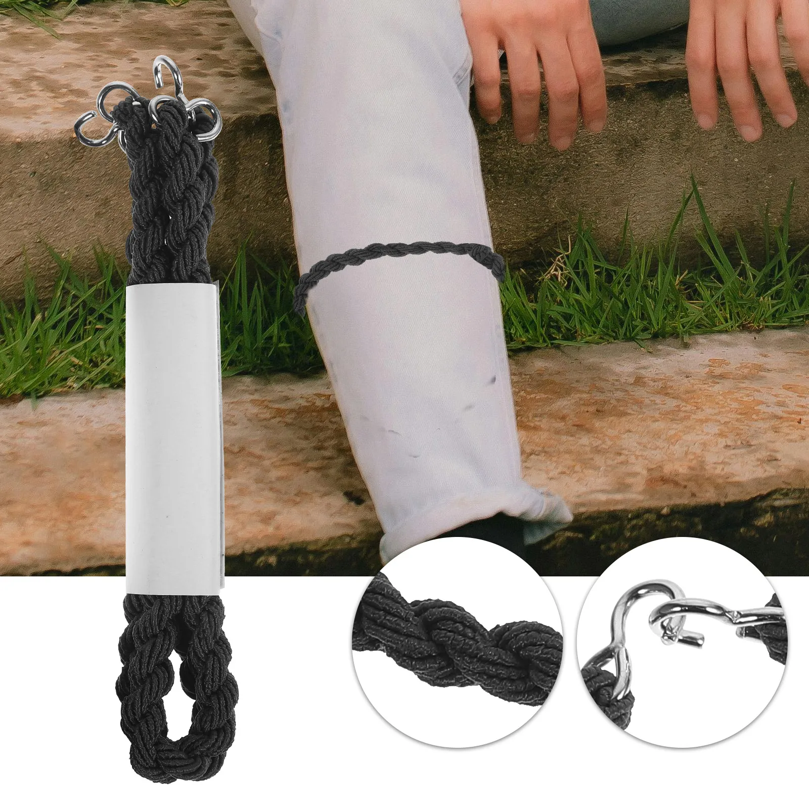 

6pcs Black Elastic Boot Bands Leggings Ropes Outdoor Straps Adjustable Lightweight Boot Supplies Shoe Fixing Rope For Hiking