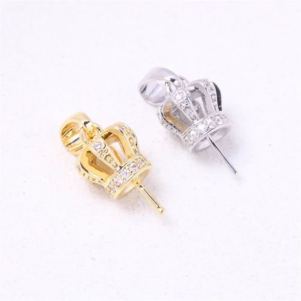 19 Style Half Hole Eye Pins Beads End Caps Top Drilled Pendant Bails Connector For DIY Jewelry Accessories No Pearl No Chain