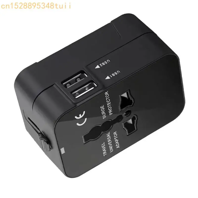 

Y4qf International Travel Adapter Travel Зарядка с 2 USB -портами Port Power Power For Travel Socket Plug для телефона планшета