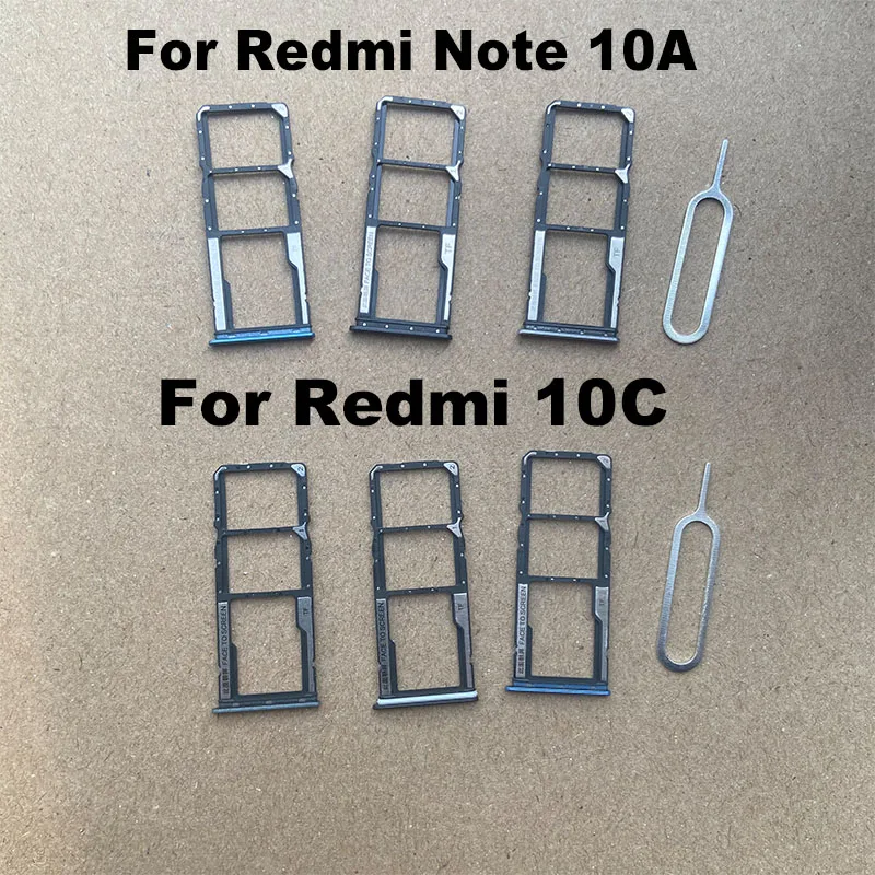 New For Xiaomi Redmi 10A 10C Sim Card Tray Slot Holder Socket Adapter Connector Repair Parts Replacement