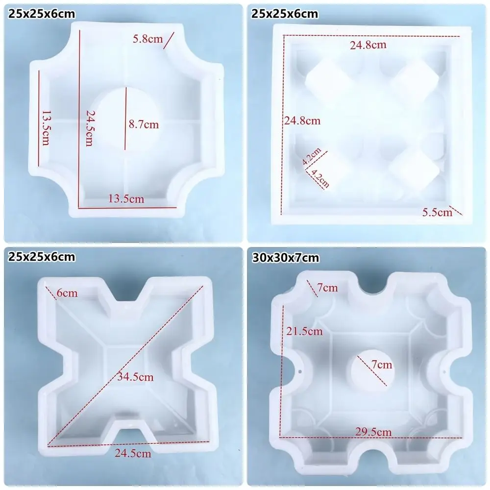 Picture 7: 1Pcs 25x6cm Paving Brick Mould Plastic Reusable Stepping Stone Paver Hollow Grass DIY Walkway Brick Mold