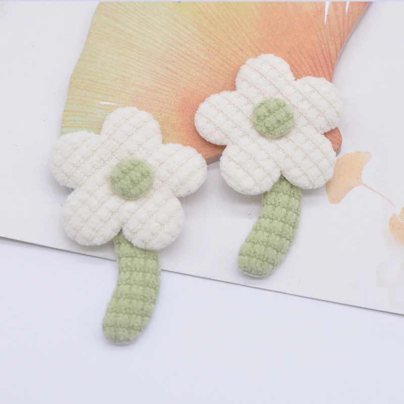 10Pcs 3*4.5cm Flower Applique for DIY Clothes Hat Headwear Crafts Gloves Leggings Socks Sewing Patches Decor Accesoories