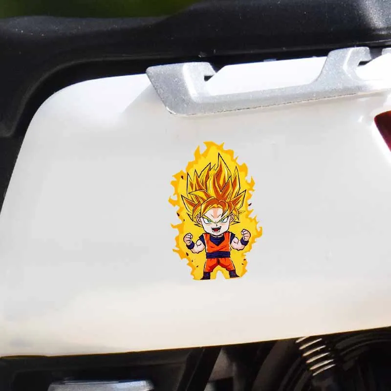 Pegatina de Anime de Dragon Ball para niños, decoración de coche de transformación de Super Saiyan, Son Goku, Vegeta IV, grafiti, juguete, regalo de cumpleaños