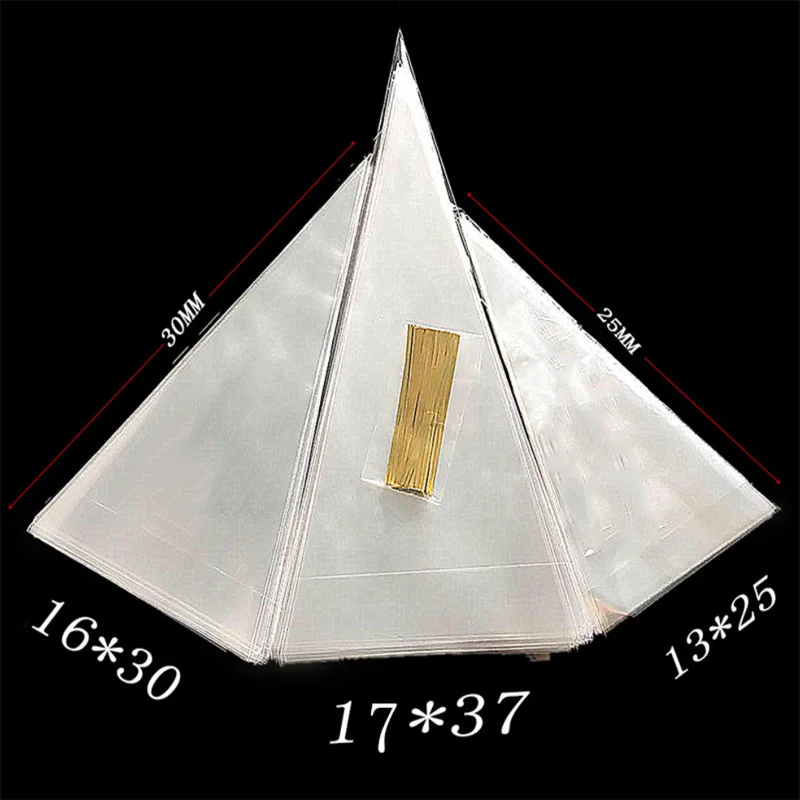 50/100pc Transparent Cellophane Candy Bags Popcorn Bags Cone Storage Gift Cookies Packaging Bag for Wedding Birthday Party Favor