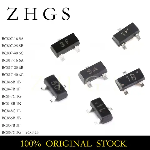 100PCS BC847C SOT BC847 SOT-23 1G BC847B BC846B BC848B BC848C BC856B BC857B BC857C BC817-40 BC817-25 BC807-40 BC807-25 -16