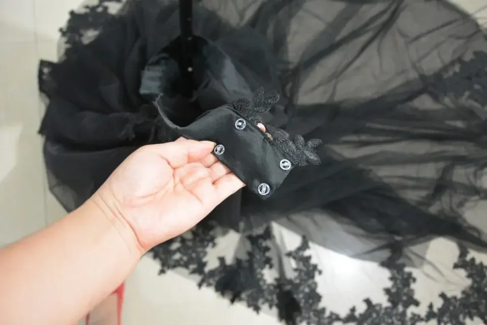 Rok panjang renda tipis Tulle rok panjang rok pengantin hitam Tulle/rok pernikahan hitam ukuran khusus