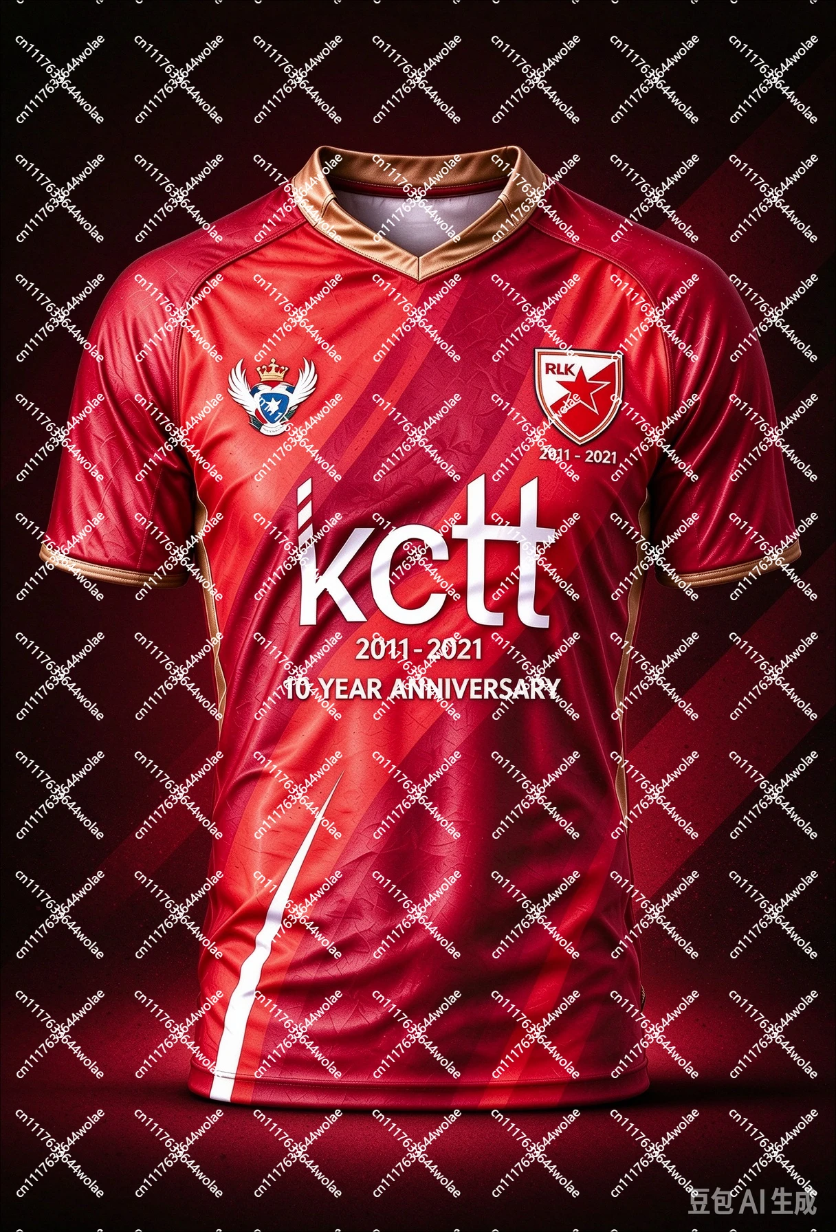 Men Rugby Jersey Short Sleeve, Red Blue Striped Rugby Shirt, Red Star 10 YEAR ANNIVERSARY Sports Training Jersey For Fans