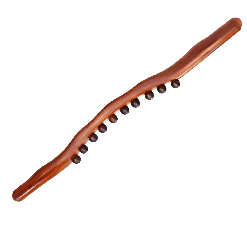 

Ergonomic Beech Wood Scraping Roller Manual Massager Stick for Neck Shoulder Leg Back Body Care Beads Massage Tool