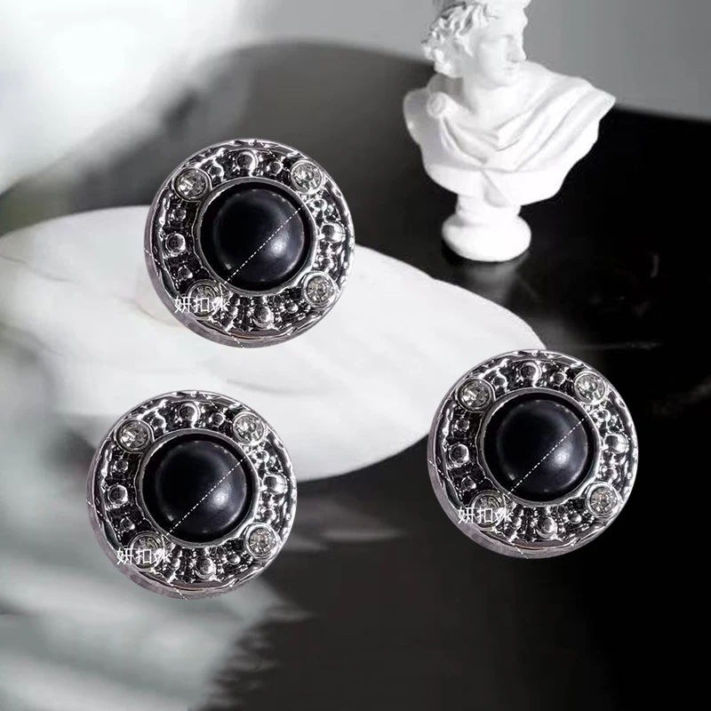 

Пуговицы рубашки с черным жемчугом и металлические пуговицы для шерстяного пальто — пуговицы ручной работы для официальной верхней одежды, аксессуаров для одежды