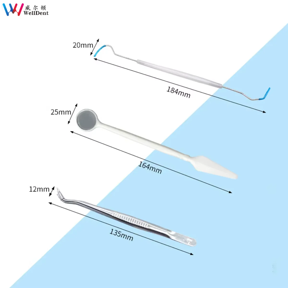 200pcs Dental Disposable Instruments Mouth Mirror Probe Pliers for Intraoral Examination