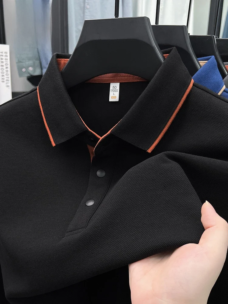 

Rn High End Long Sve Pure Cotton irt Men's Busin Casual Color Turn-down Collar Spring Autumn Trendy Top