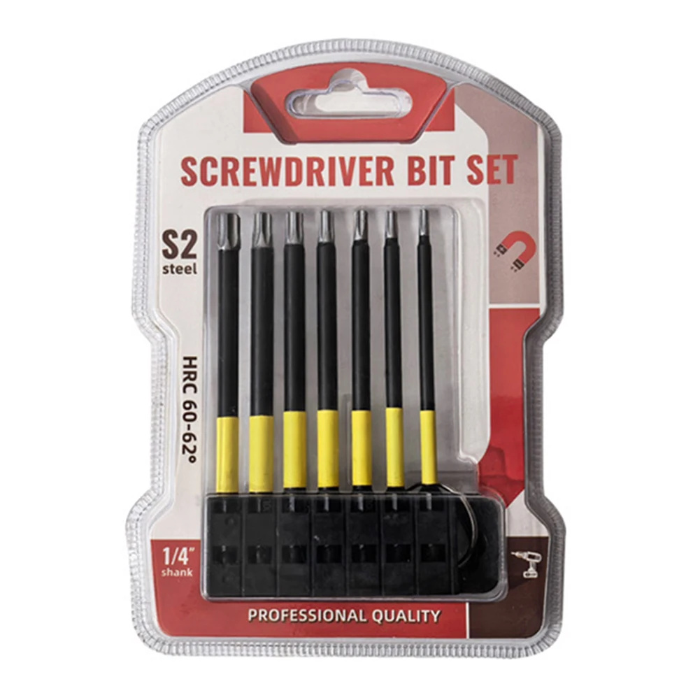 

Heavy-duty Screwdriver Set 7-piece Bit Set Protective Cover Rust Resistance Coating Variety Of Lengths Anti-slip Design