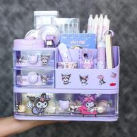 Kawaii Sanrio Storage Drawer New kuromi Cute Dormitory Student Stationery Pen Holder Desktop Storage Box Birthday Xmas DIY Gift