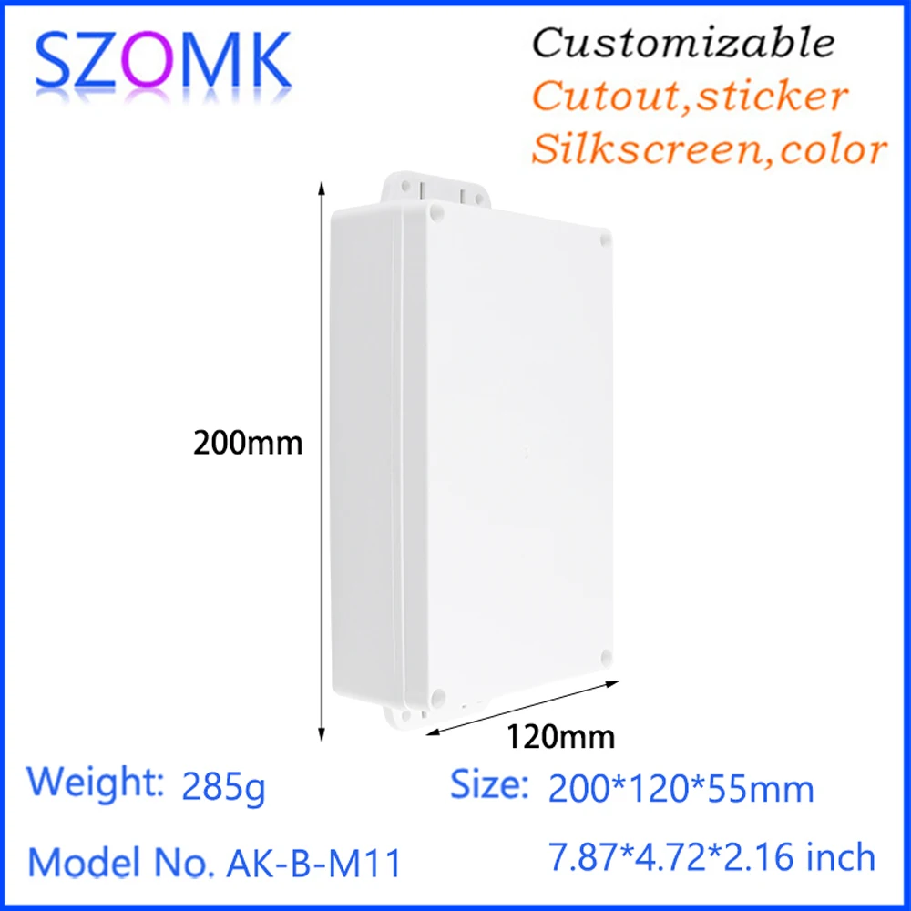 200*120*55mm Small Wall Mount Waterproof Case Outdoor Electronic Szmok Plastic Enclosure Manufacturing Of Enclosures
