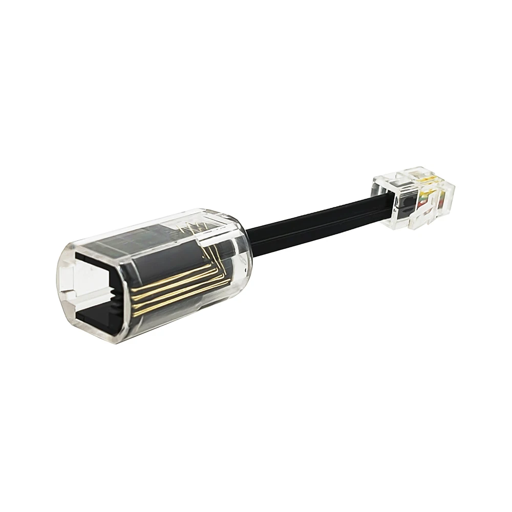 RJ9 4P4C Telephone Cord Detangler RJ10 RJ22 Cord Adapter Connector 360 Degree Rotating For Landline Cable
