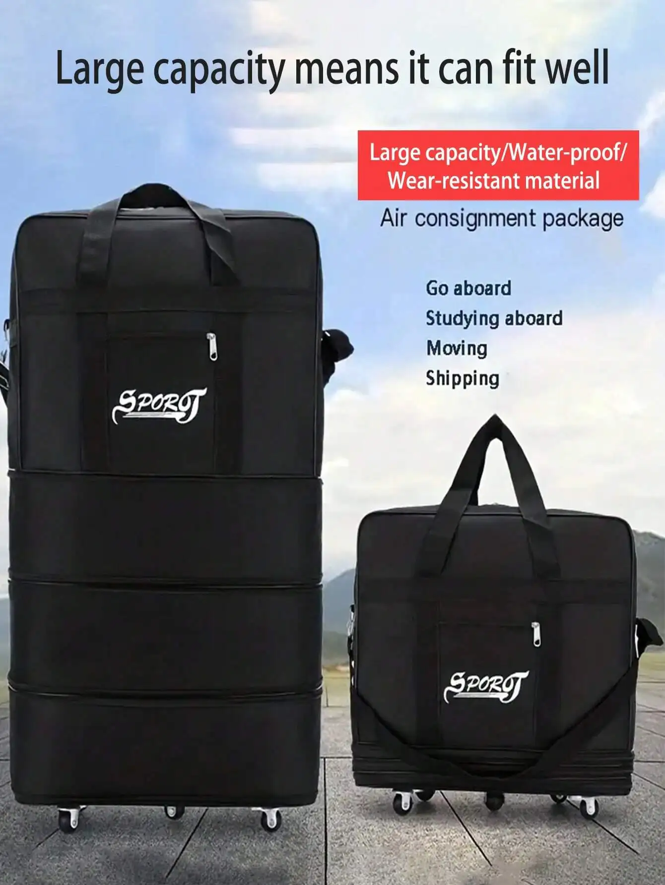 

Travel Bag Luggage Bag Carry-On Bag Large Capacity Waterproof With Wheels Expanded For Business For Travel For Vacation Holiday For Flying Oxford Cloth For Men And Women Travel Accessories Shopping Cart Luggage Trolley Trolley Bag Shopping Trolley Handbag
