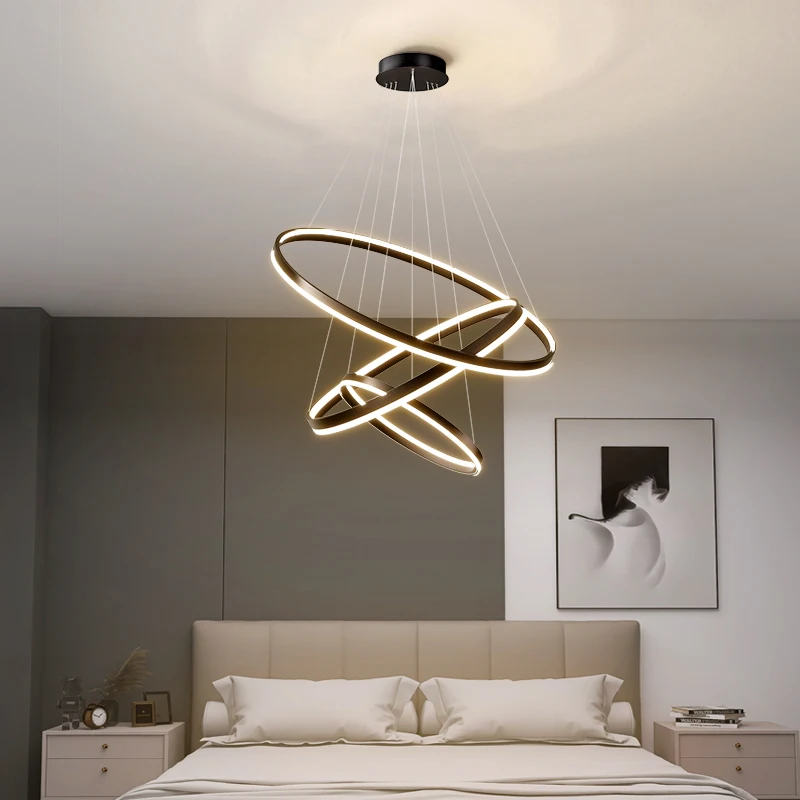 Lustres circulares minimalistas nórdicos para sala de estar, luminárias criativas para restaurantes, Quarto LED Pendant Light, Estilo italiano