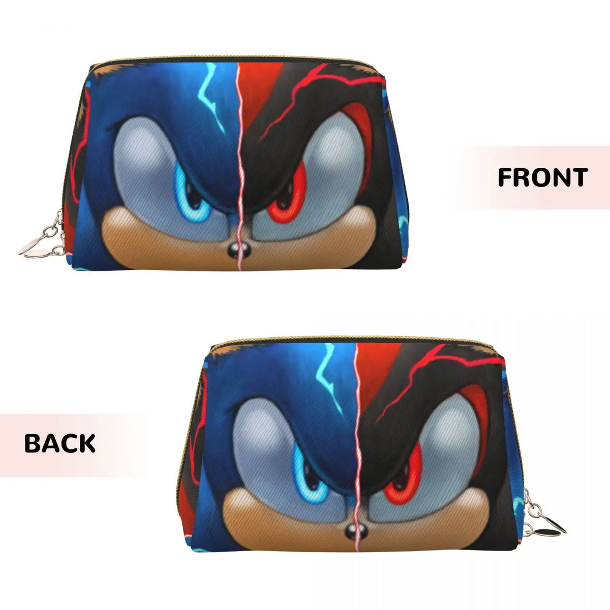 Sonic Shadow Women Cosmetic Bag Travel Makeup Organizer Pouch Toiletry Storage Dopp Kit Case