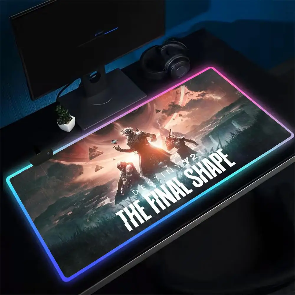 Destiny 2 The Final Shape Mouse Pad Anime Gaming Mouse Pad LED Table Pads Backlit Rubber Desktop XXL RGB Desk Mats