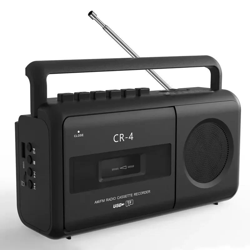 Portable cassette player with MP3 support, retro versatile 80s full range radio, suitable for home and outdoor use