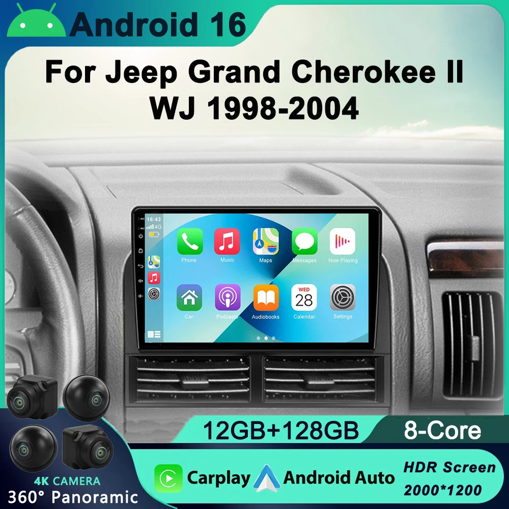 

Android 16 Radio For Jeep Grand Cherokee II WJ 1998 - 2004 Car Radio Multimedia Video Player Navigation GPS Android No 2din dvd