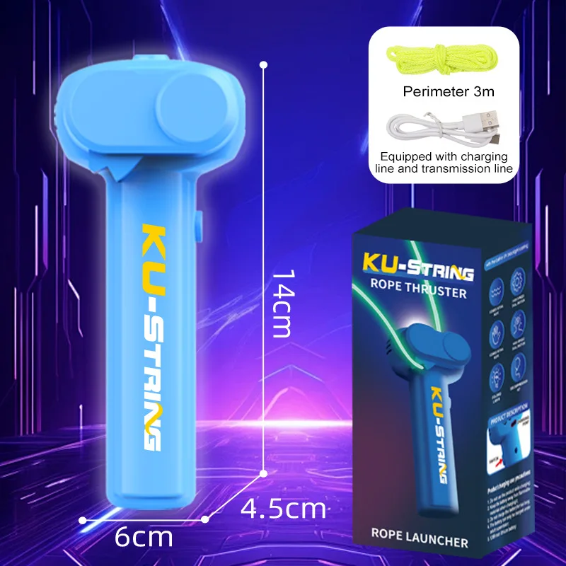

String Rope Glow in The Dark String Rope Launcher Luminous Portable Handheld String Stress Relief Toy for Kids Party Gift