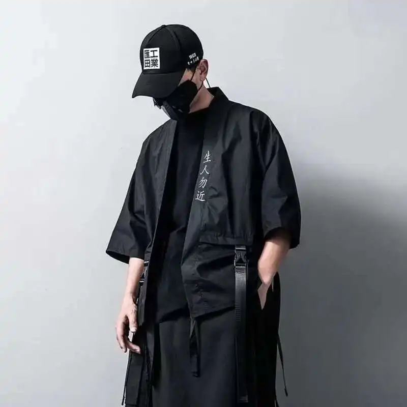 HKSH China-Chic Summer Ins Tactical Taoist Robe Men\'s Dark Fashion Hip Hop Ninja Windbreaker Men\'s Loose Fashion Top Coat HK1953