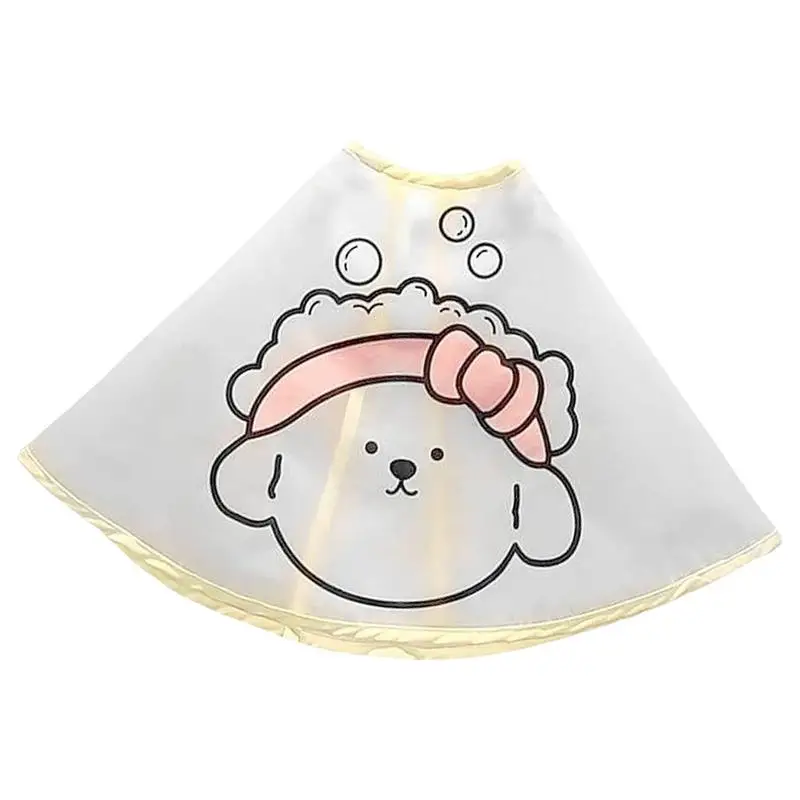 Hair Cape For Dogs Waterproof Dog Haircut Cloak Cartoon Pattern Clear Visibility Hair Salon Supplies Frosted Finish Salon Cape