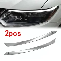 ABS Chrome Headlight Eyebrow Cover Front Lamp Trim 2014 2015 2016 Car Accessories For Nissan X Trail T32 X-Trail Rogue 2pcs