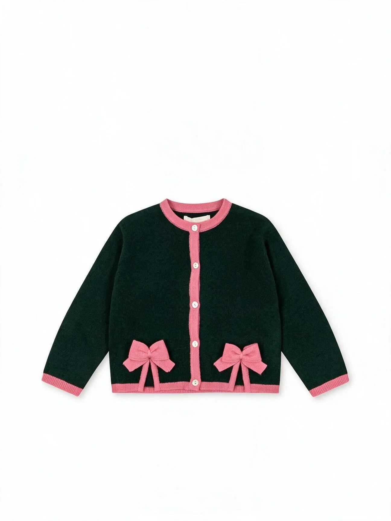 Kids Knitted Cardigan Lace Collar Button-Up Sweater Coat Autumn Winter Casual Outerwear for Boys And Girls