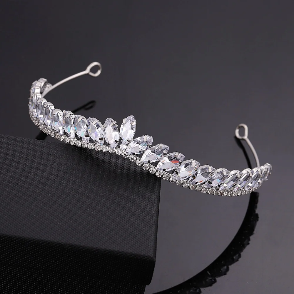 Minimalist Crystal Wedding Hair Tiaras For Bridal Women Headband For Bride Hairstyle Wedding Prom Headband Hair Accessories view 3