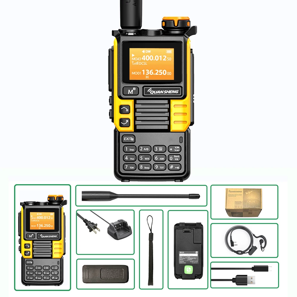 Quansheng UV-K6 Walkie Talkie 5W Air Band Radio Tyep C Lading Uhf Vhf Dtmf Fm Scrambler Noaa Draadloze Frequentie Tweeweg Cb Radio