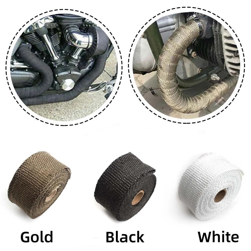 Motorcycle Exhaust Wrap Pipe Header Heat Wrap Turbo Mainfold Heat Exhaust Thermal Wrap Tape Stainless Steel Ties 5M/10M