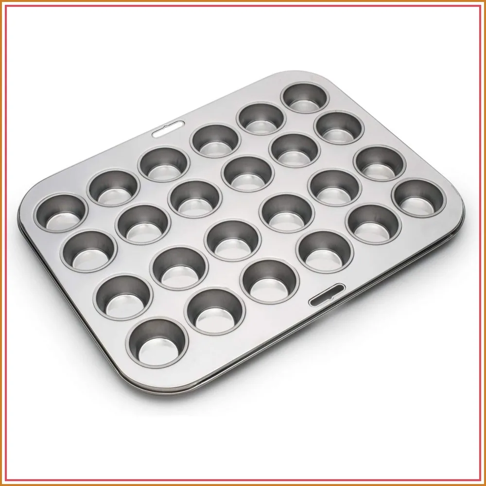 

24-Cup Mini Muffin & Cupcake Pan, Stainless Steel, 10.5x13.75x1.5 Inches