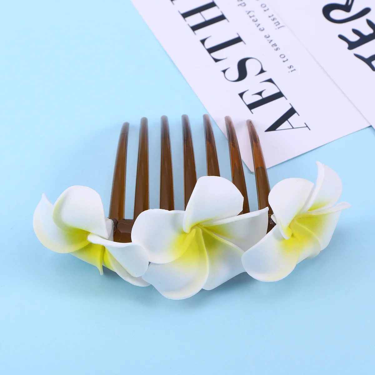 

Artificial Flower Hair Clip Plumeria Comb Women Hairpin Wedding Headpiece Dress Party Theme Accessory Bridal