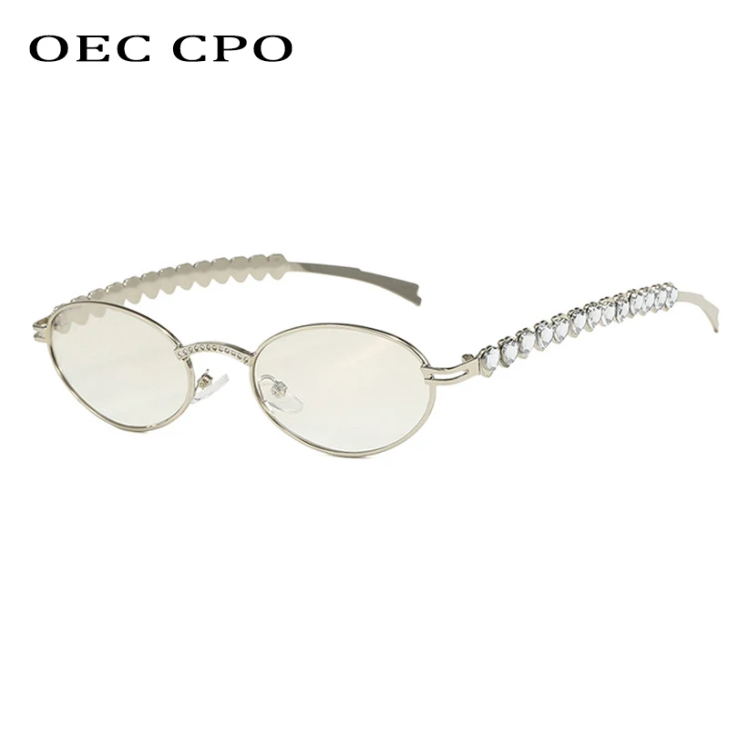 Fashion Luxury Diamond occhiali da sole donna Vintage Brand strass occhiali da sole donna Trendy Round Eyewear Lunette De Soleil Femme