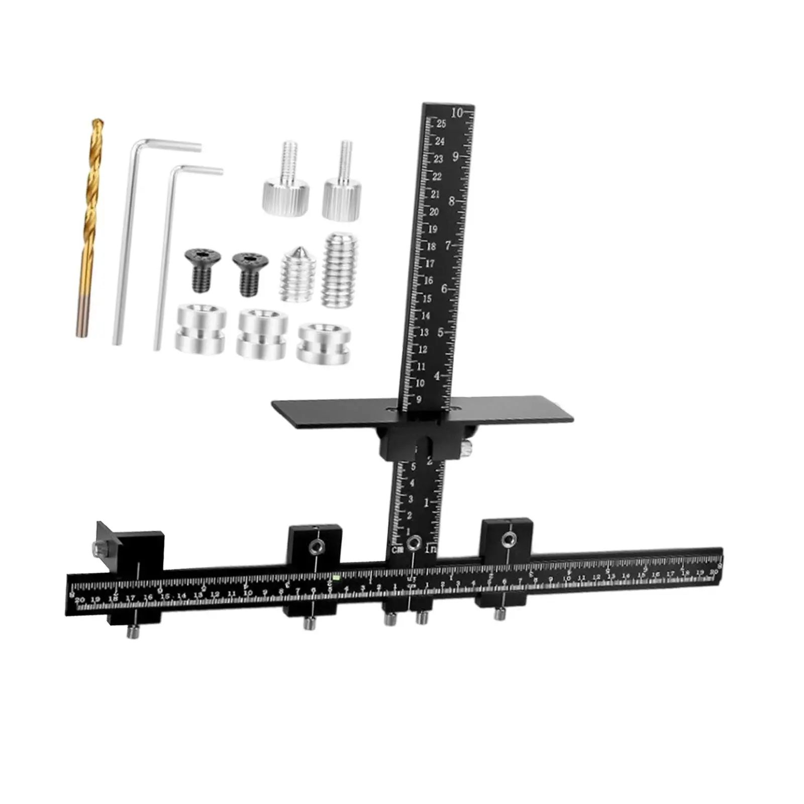 Cabinet Hardware Jig Drawer Handles and Pulls Heavy Duty Adjustable Aluminum Alloy Easy Install Convenient Punch Location Tool