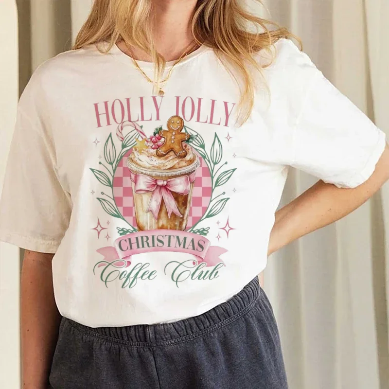 Cute Bow Flower Pattern Printed Cartoon T-Shirt Round Neck Basic Cute Top Casual Pop Harajuku Women's Trendy Halloween T-Shirt