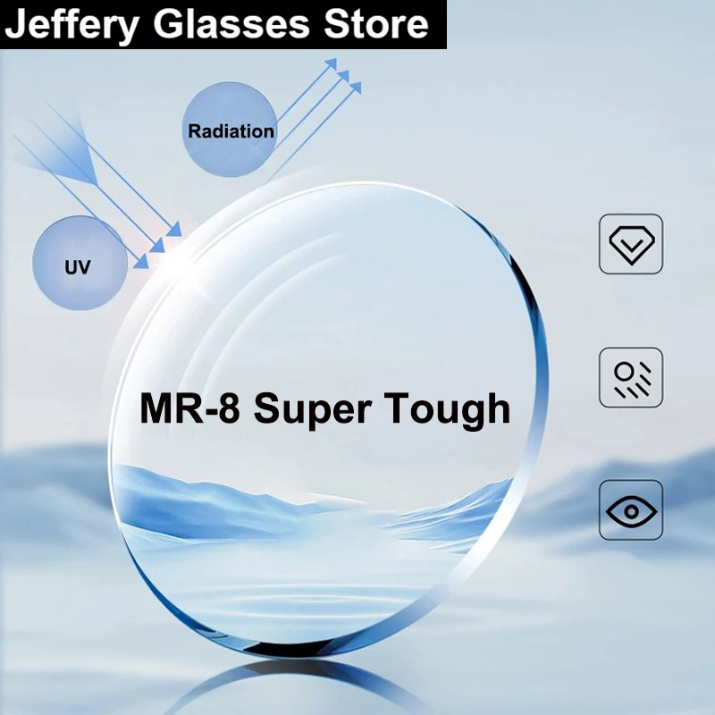 MR-8 Super Tough Optical Lens 4 Times Hardness Aspherical Prescription Lenses Presbyopia Ultra Thin Clear Lens Anti Blue Light