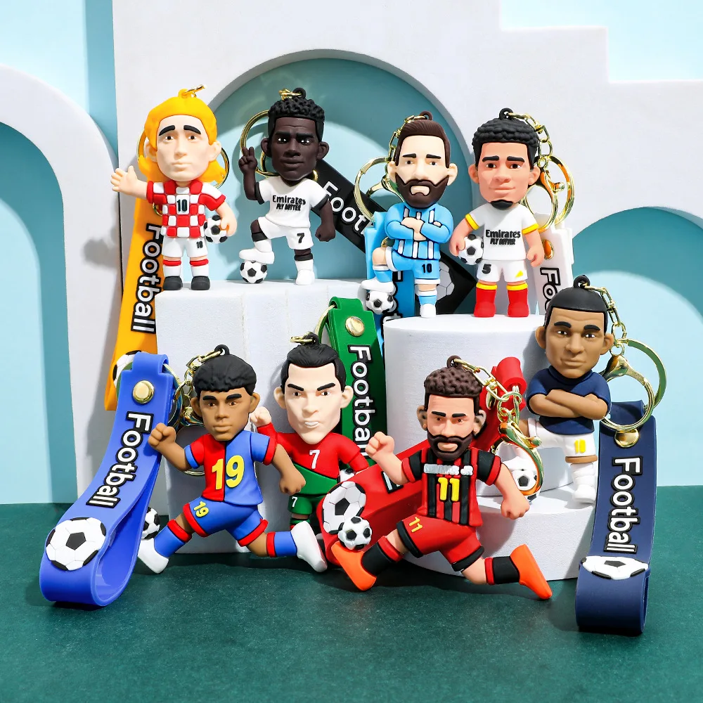 Fußballstar-Bild-Schlüsselanhänger, Fußballstar-Taschen-Dekor, Schlüsselring, Auto-Schlüsselzubehör, beliebt für Männer, Fans, Geschenk, Großhandelspreis – Detail 1