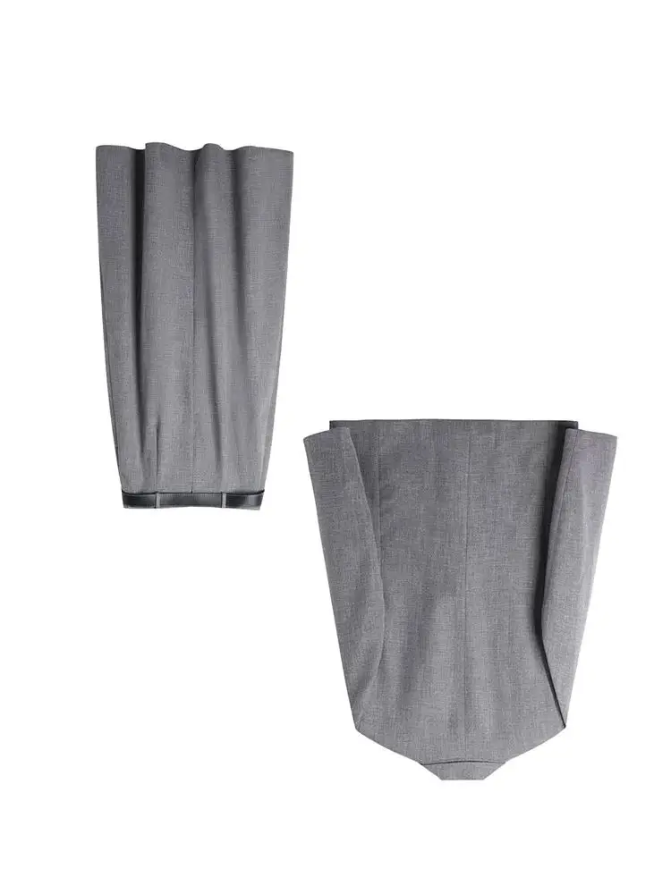 HH Vrouwen Lente Herfst Commuter Blazer Rok Tweedelig Professioneel Pak Met Lange Mouwen Slank Veelzijdig Modieus Textuurpak